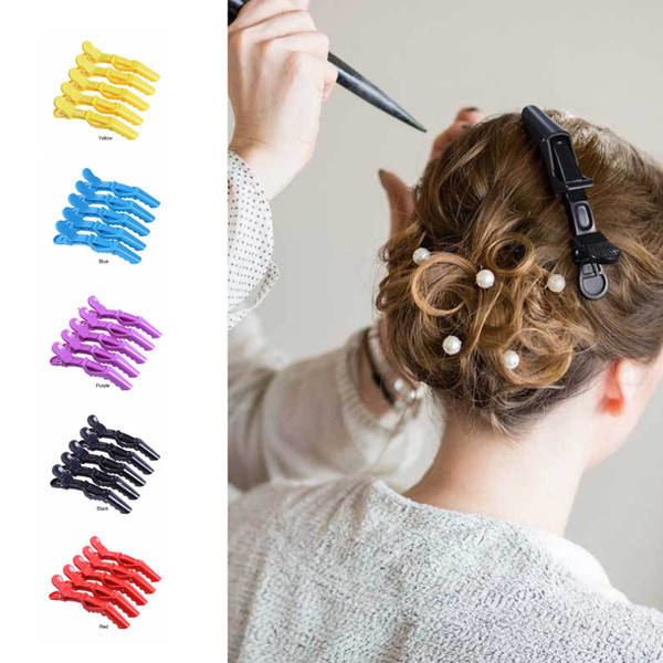 5pcs plastic crocodile hairpin salon hair clip five colors for women with hair clips 