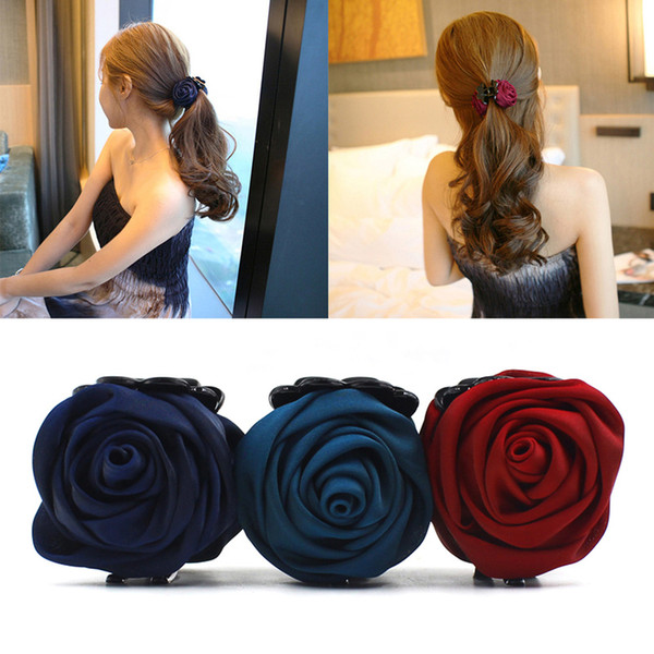 1PCS Fashion Korean Brand Hair Clip Rose Hair Clips Accessories For Women Girls Crab Clamp Hairpin Headwear