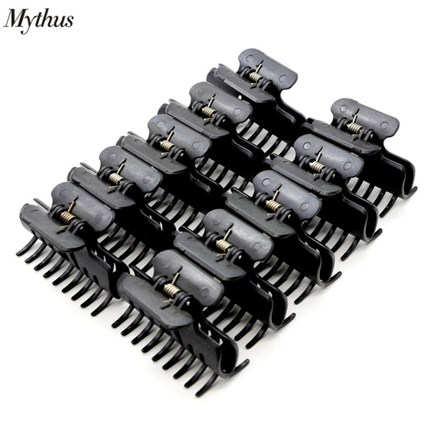 Black 10pcs/pack Salon Hair Claw Clips Carbon Material Women Girl Clips Heat Resistant Magic Hair Claw For Hair Coloring Perming