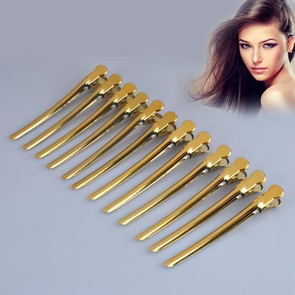 12Pcs Metal Professional Styling Section Clips Hairdressing Salon Clamps Grip For Hair Styling Tools