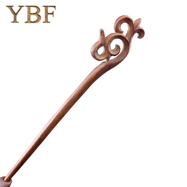 YBF 2017 Hairwear Sticks Red Sandalwood Wooden Glass Vine Hair Pins Hairpins Wedding Bride Cute Jewelry Ponytail Accessories