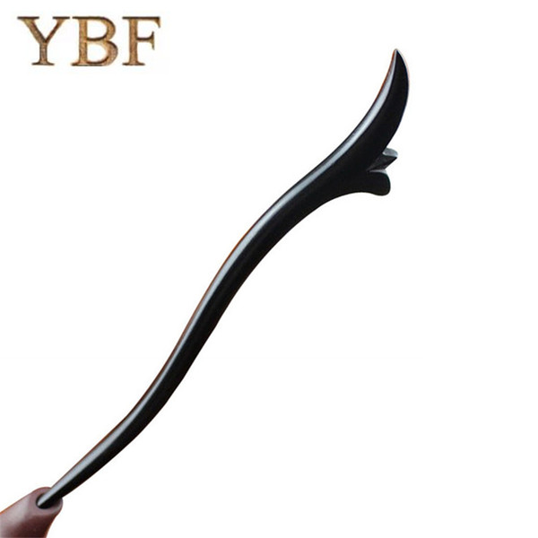 YBF Hairwear African blackwood Ebony Hair Clips Sticks Spring Bud Hair Pin Hair Care Styling Tools Girl Christmas Gift Factory outlets