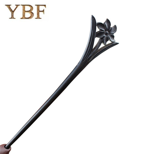 YBF Brand DIY Only Own Hairwear Narcissus Hair sticks Leaf Hair Pins 2017 New Elegant Flower Korean Style For Women Party