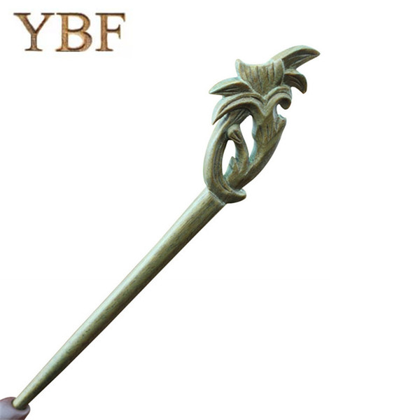 YBF Pure handmade Leaf Green Sandalwood hairpins Wood Hair Sticks pin Invisible beauty curlers with hook makeup styling tools