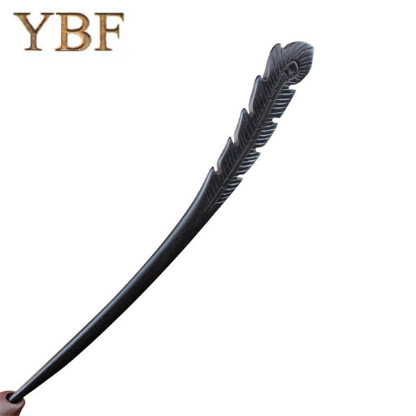 YBF Ebony Fashion Hairwear Hair Sticks Plumage Feather Hair Pins Sweet Noble Exquisite Hairsticks Party DIY Indian Accessories