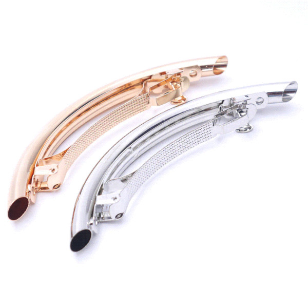 1PC Women Fashion Hair Clips Girls Metal Gold/Silver Plated Plain Big Hairgrip Hair Accessories wholesale