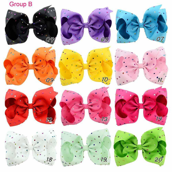 8 Inch Jojo Bows Leather Hair Clip Big Mermaid Hair Bow Kid Hair Accessories Birthday Party Supplies