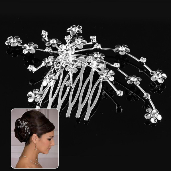 9 x 6 cm Little Flower Wedding Party Prom Crystal Hair comb Clip Pin Rhinestone hair clip styling tools