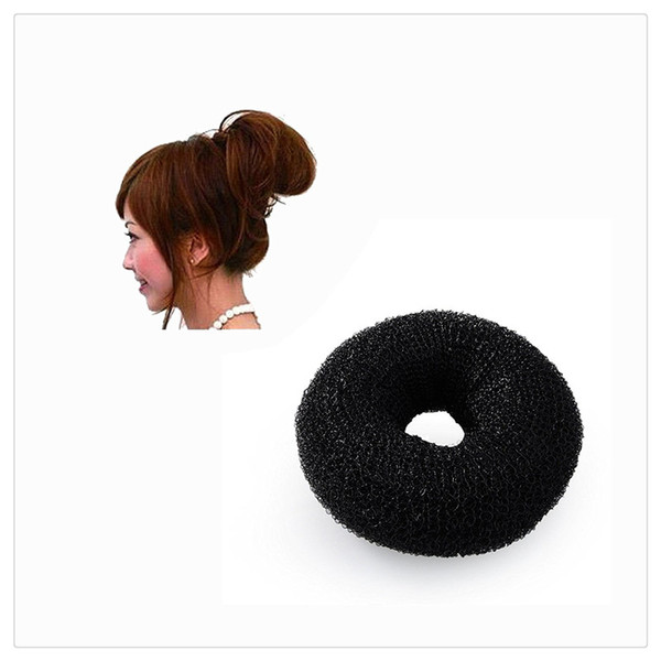 Fashion Hair Clips Women Girls Hair Bun Black Donut Synthetic Scrunchie Hair Bun Cover Bun Cage Wrap Maker Hairpiece Clip Free Shipping