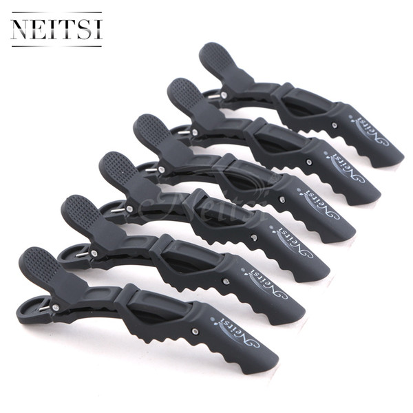 Neitsi 12Pcs/pack 4 Color Plastic Croc Non Slip Clips Hair Styling Clips for Hair Salon & Hair Style