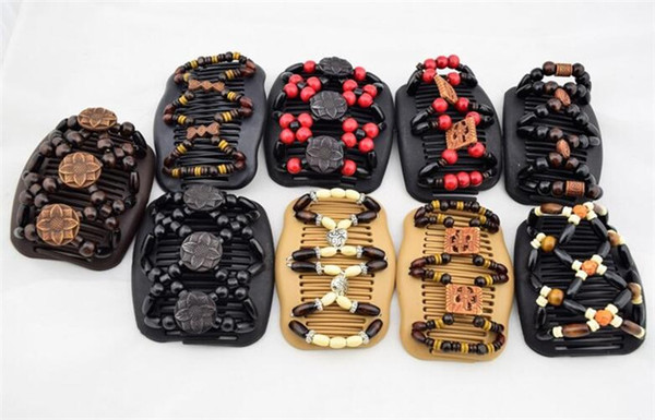 300PCS Magic Butterfly Wood/wooden Beads Double Magic Fashion Women Hair Clip /Comb X102