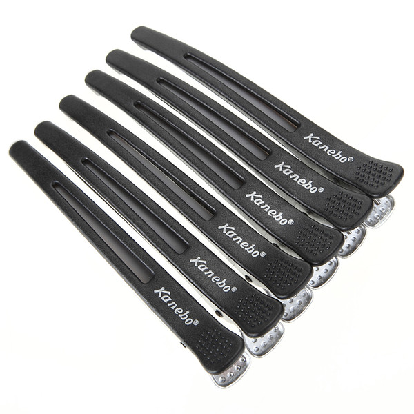 6Pcs/set Holding Hair Styling Section Clips Hair Tension Cutting Clamps Black Plastic Duck Mouth Hairdressing Clip Salon Tools