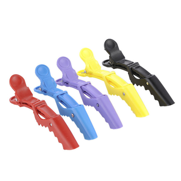 Wholesale 5pcs New Colorful Sectioning Clips Clamps Hairdressing Salon Hair Clips DIY Accessories Hairpins Hair Styling Tools Random Color