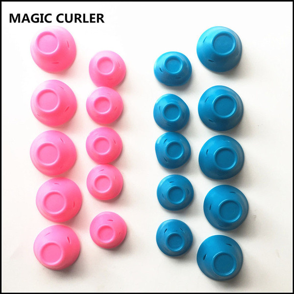 Curlers 10Pcs/set Hairstyle Soft Hair Care DIY Peco Roll Hair Style Roller Curler Salon Soft Silicone Pink Color Hair Roller DHL Free