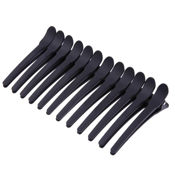 12pcs Hairdressing Black Section Clamps Hair Clips Plastic Pro Hairdressing Hairpins Cutting Salon Hair Styling Tools