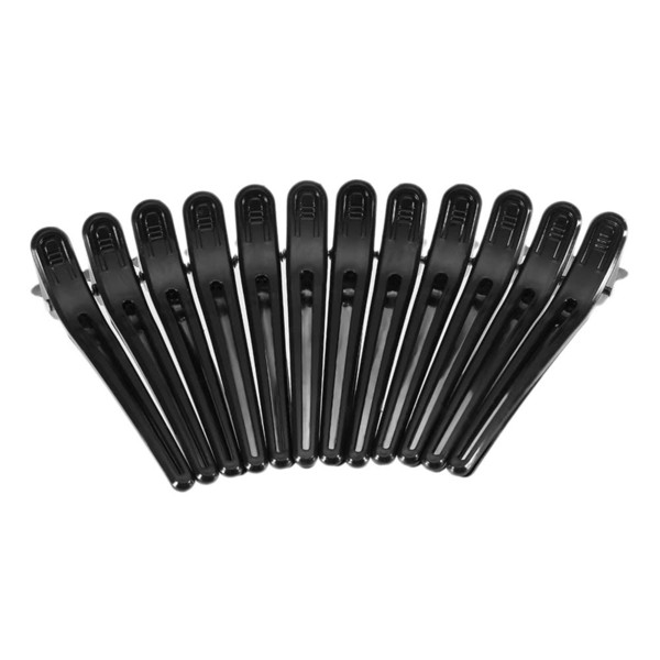 W3252 12Pcs Black Hair Grip Clips Hairdressing Sectioning Cutting Clamps Professional Plastic Pinzas De Peluqueria Hairdressing Klem