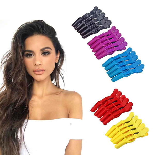 Women Alligator Hair Clips Durable Crocodile Clips For Thick Hair Plastic Salon Styling Hair Grips 5PCS