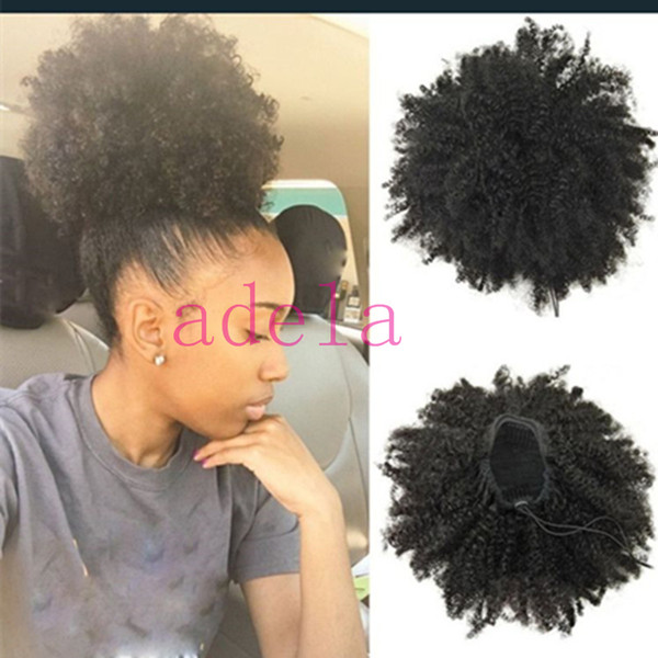 Top Quality Kinky Curly Puff Drawstring Hair Chignon afro Bun ponytail New Style Curly Combsfor Black woman