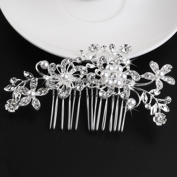 Crystal Rhinestone Flower Wedding Party Bridal Hair Comb Hairpin Clip Jewelry