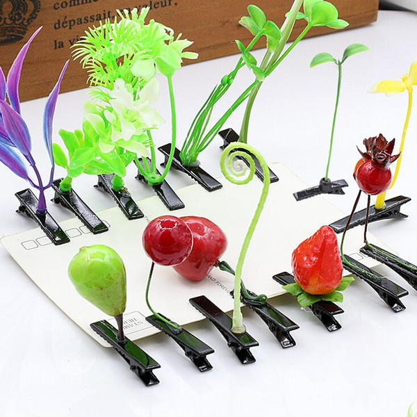 Hair Clips Lovely Novelty Plants Grass Fruit Headwear Small Bud Antenna Hairpins Lucky Grass Bean Sprout Mushroom Party Hair Pin