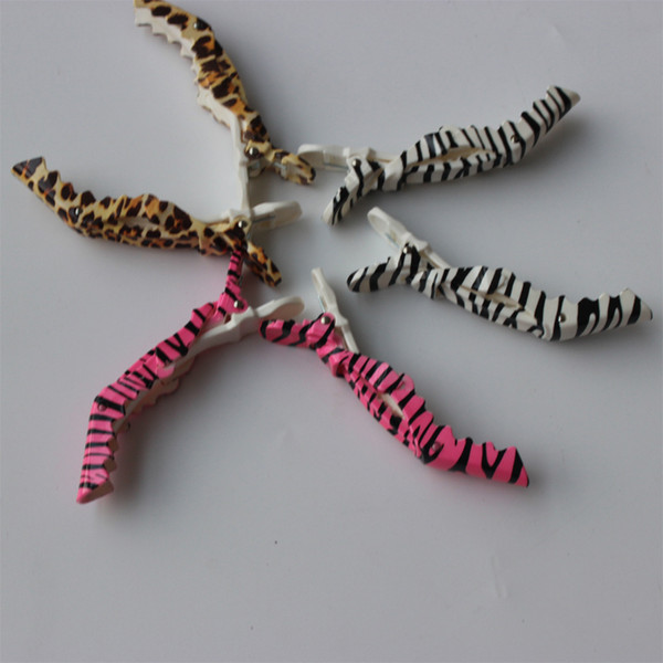 Crocodile Hair Clippers Alligator Mouth Type Hairpin Leopard Zebra Hairdressing Salon Clamps Hair Grip Hair Clipper Aluminum Cutting Clip