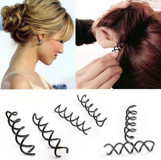 Spiral Spin Screw Pin Hair Clip Hairpin Twist Barrette Black hair accessories Plate Made Tools B Magic Hair SCROO Bridal Styling 4000pcs