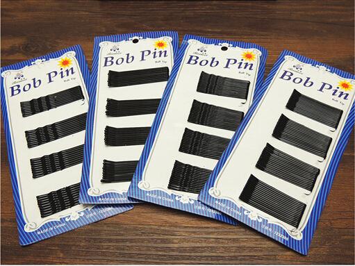 Free Shipping Black Invisible Hair Clips Wave Bobby Pins Grips Barrette Invisible Curly Wavy Hairpin 1set=60pcs