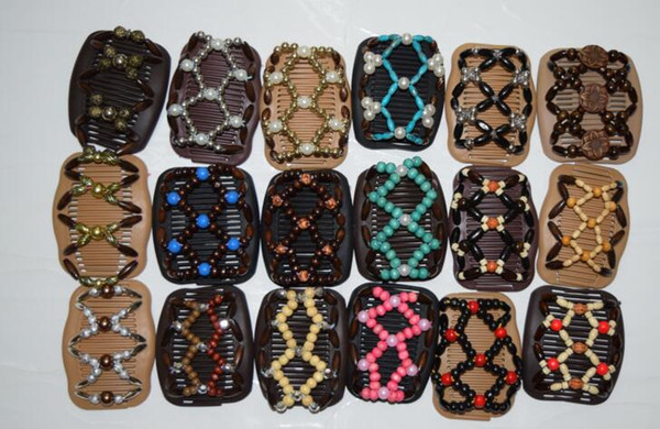 HOT NEW Mixed Different Styles Magic Butterfly Wood/wooden Beads Double Magic Fashion Women Hair Clip /Comb