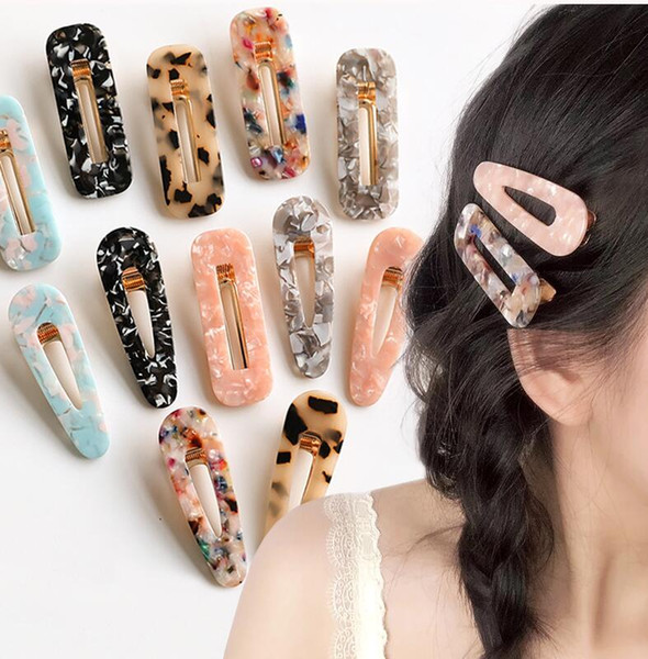 20pcs/lot Women Hair Clips Acrylic Hairpins Leopard Print Waterdrop Barrettes Girls Hairgrips fashion Hair Accessories