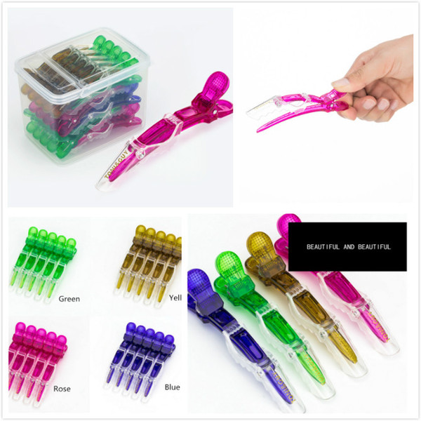 Newest 30pcs/ box Hair Styling Hair Clip styling tools Plastic Crocodile Hairdressing Sectioning Clamp hair styling care 4 color