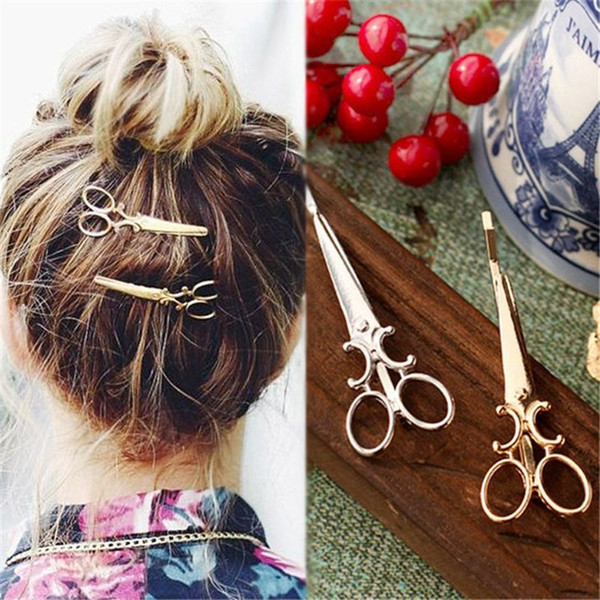 Creative Scissors Shape Women Lady Girls Hair Clip Delicate Hair Pin Hairs Barrette Hair Accessories Decorations