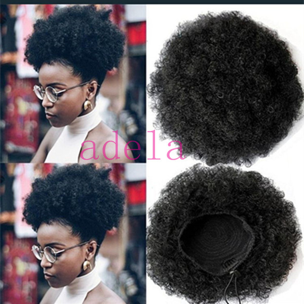 Afro Kinky Curly Synthetic Hair Ponytail For Black Women Brazilian Virgin Hair Drawstring Ponytail Hair Extensions 8 inch