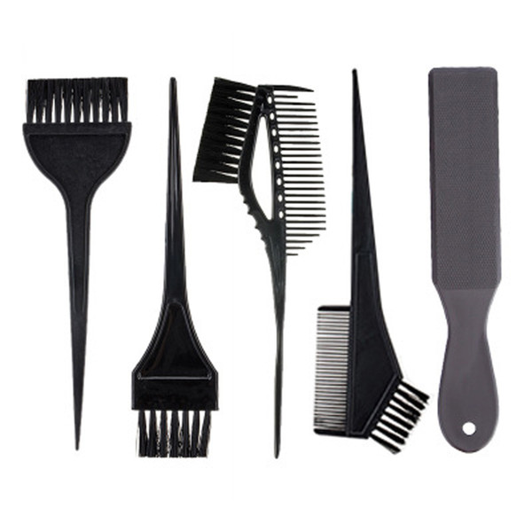 Professional Hair Dye Brush Five-piece Hair Salon Dye Brush Barber Shop Dyeing Tool Double-faced Dye Hair Combs