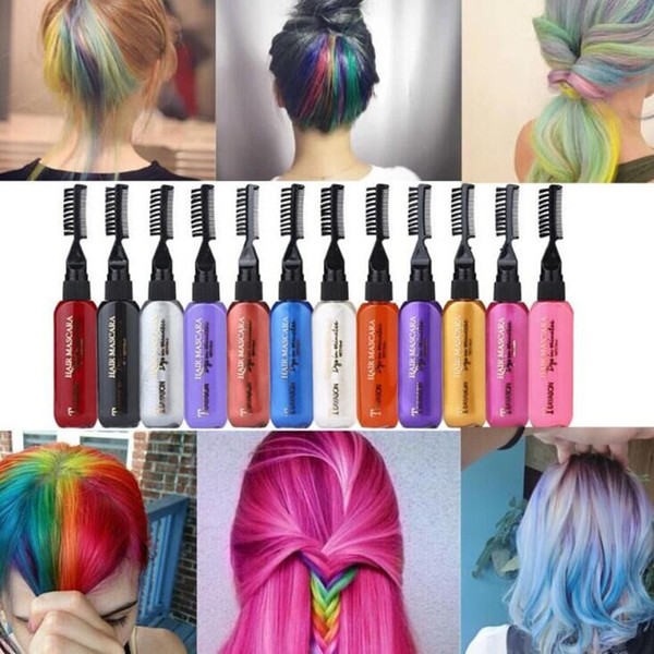 13 Colors One-off Hair Color Dye Temporary Non-toxic DIY Hair Color Mascara Washable One-time Hair Dye Crayons