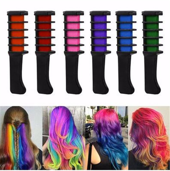 Fashion 6 Colors Mini Disposable Personal Use Hair Chalk Color Comb Dye Kits Temporary party Cosplay Salon Hairs Dyeing