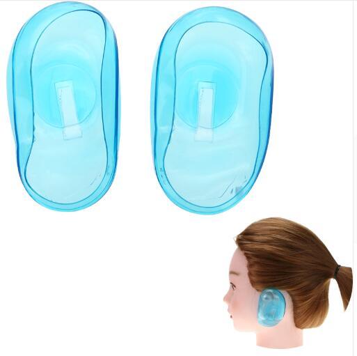 1pair/set Pro Salon Clear Silicone Ear Cover Ear Protection Hair Dye Shield Protect Color Styling Tool Accessories Light Green