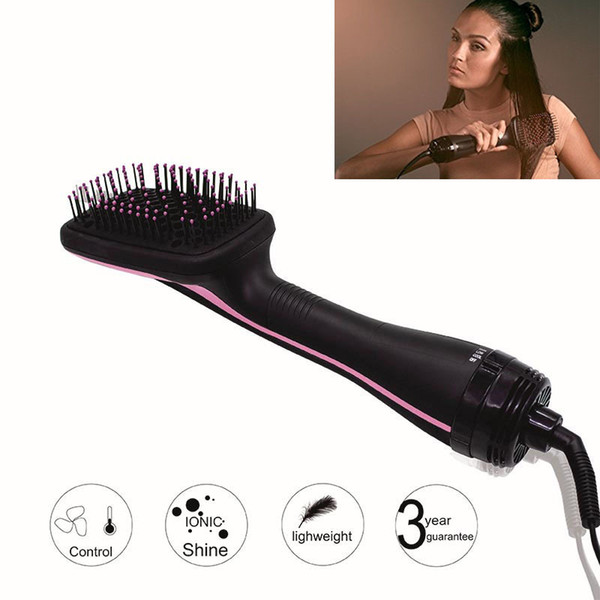 1 Pc Professional 2-in-1 Lonising Paddle Brush Hair Dryer Women Salon Hair Accessories Tool Promotion Price SH190727