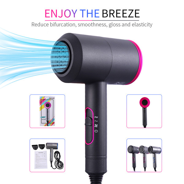 Salon Hair Dryer 2000w 2 in 1 Hot Air Brush Hair Dryers Negative Ionic Hair Blow Dryer Strong Wind Hot Dryer