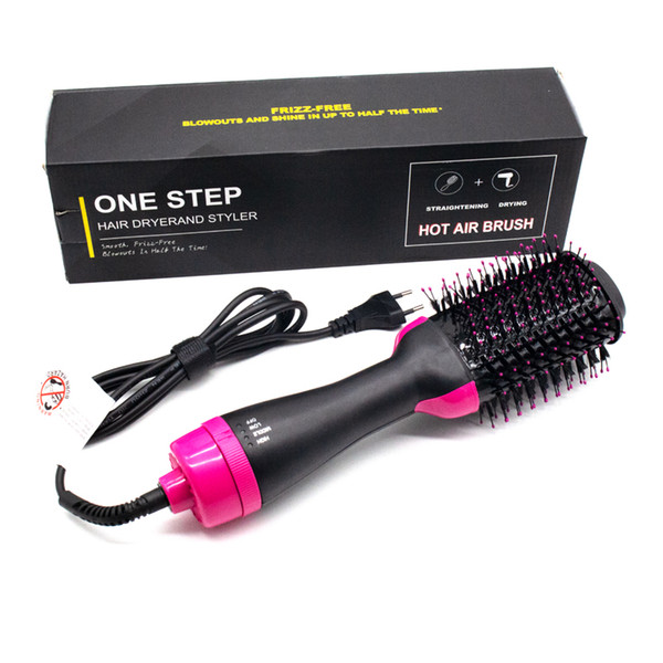 3 in 1 Electric Professional Hair Dryer Comb Infrared Negative Ion Hot Air Comb Straight Curling Hair Comb Hairdryer EU/US/AU