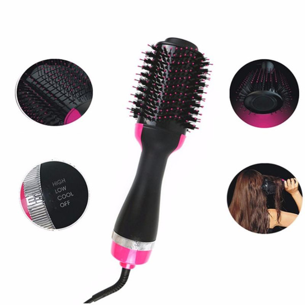 Pro Electric Hair Dryer Comb Multifunctional Infrared Negative Ion Hot Air Comb Straight Hair Curling Hairdryer