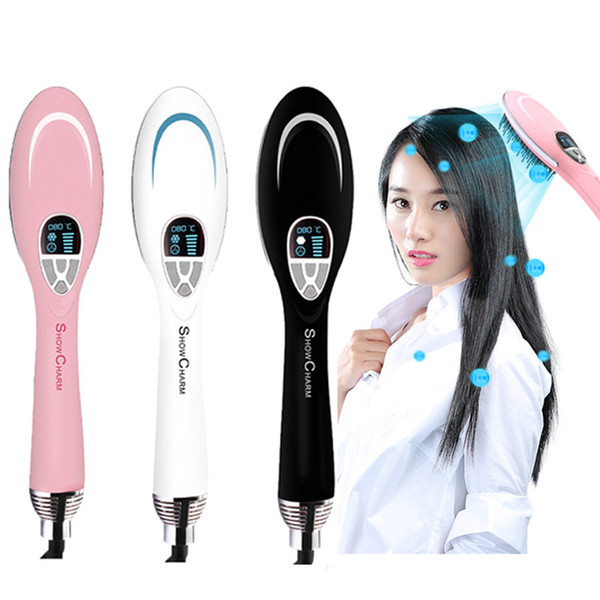 Original ShowCharm Ion-flow Hair Dryer Brush Dryer Electric Hair Dryer Comb With LCD Display Blow Brush Hair Styling Tools