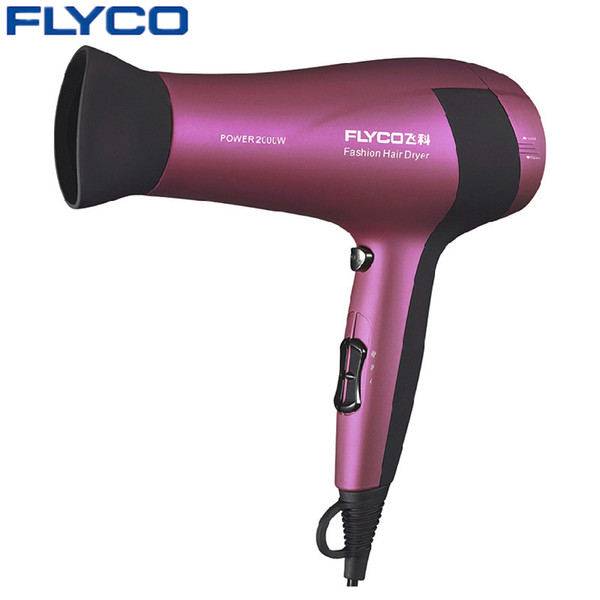 Wholesale- FLYCO Professional Anion Function Hair Dryer Hot and Cold Wind Household Salon Styling Tools not hurt Hair dryer 220-240V FH6618