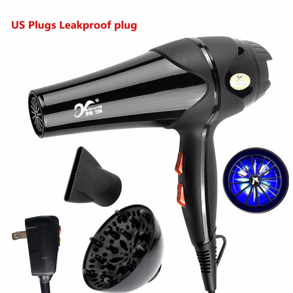 YAQIANG Blue Light Anion Hair Dryer 3600W High-Power Hot Cold Wind Nozzles Styling Tools Salons Hairdrier Blower For Home&Salon