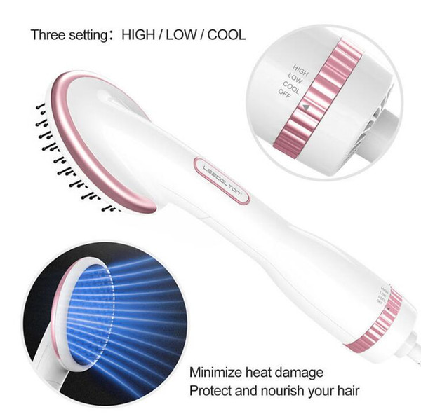 New Lescolton warm wind comb Negative ion hair dryer hair protecting and ourishing comb Efficient machine for all types hair EU US UK