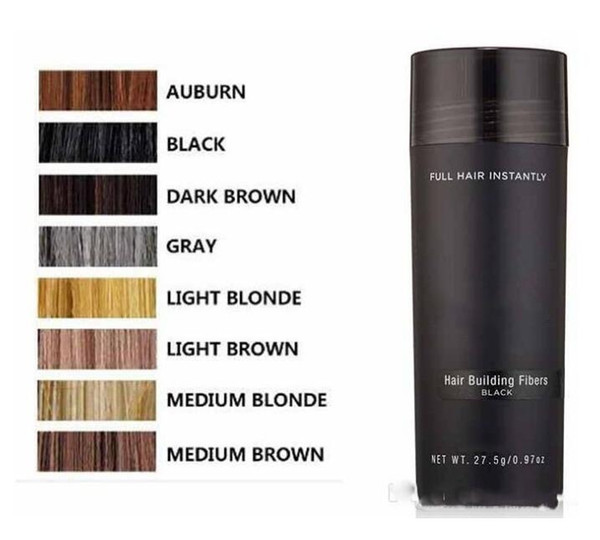 Hair Building Fibers 9 Colors Natural Keratin 27.5g 0.97oz Full Hair loss product Spray Thinning Hair Concealer