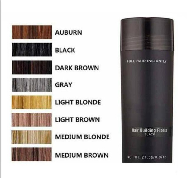 Hair Building Fibers 27.5g Hair Fiber Thinning Concealer Instant Keratin Hair Powder Black Spray Applicator 120pcs