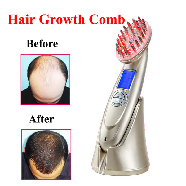 NEW 4 in 1 LCD Rechargeable Electric Laser Regrowth Hair Comb Grow Hair Brush Scalp Massager Anti Hair Loss Health Care Machine