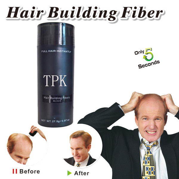 TPK keratin hair fiber 27.5g black hair build fiber thinning hair loss concealer make full instantly beauty salon products