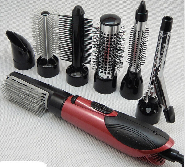 7 In 1 Multifunctional Hair Dryer Professional Blow Dryer Hot And Cold Wind Hair Curler Brush Comb Sets Styling Tools