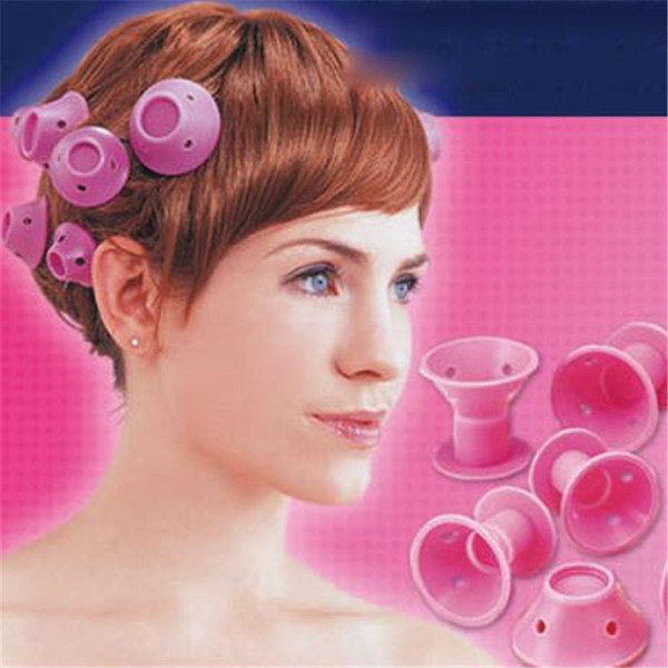 Soft Rubber Magic Hair Curler DIY Hair Rollers Hair Styling Tools Travel Home Use Makeup Beauty Tool Soft Silicone Pink Curler R0563